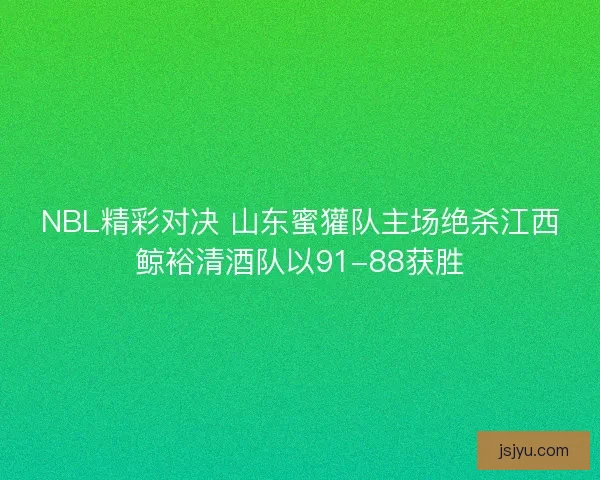 NBL精彩对决 山东蜜獾队主场绝杀江西鲸裕清酒队以91-88获胜
